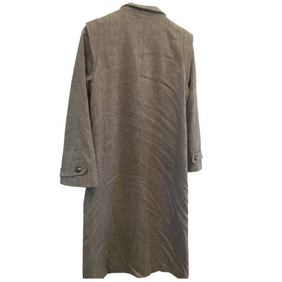 Vtg Womens Wool Long Line Pea Coat Size M L Grey Classic Quiet Luxury Preppy - Picture 4 of 10
